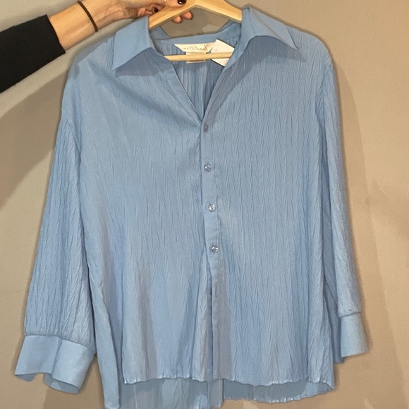 Gorgeous Blue Vintage Blouse - Picture 6 of 7